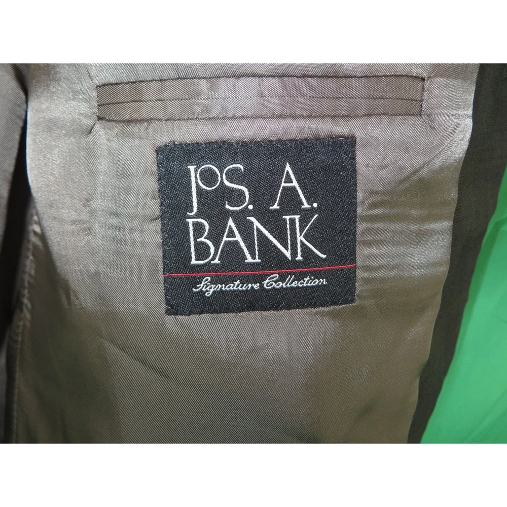 Jos. A. Bank Signature 2-Pc Brown Glen Plaid 100% Wool Suit 2 Button 46R/41x31.5 - Picture 4 of 16